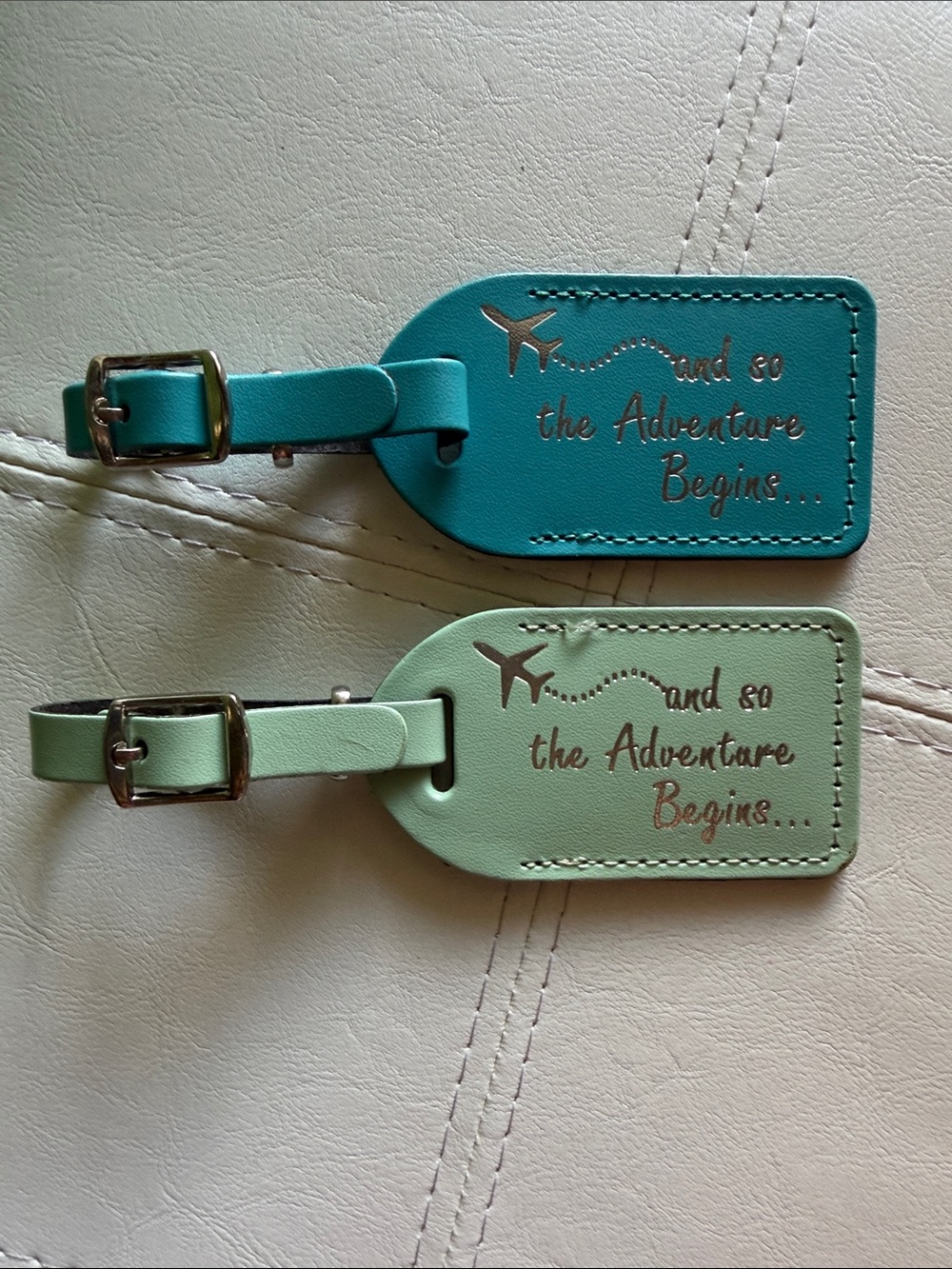 Travel Luggage Tags - Teal and Mint
